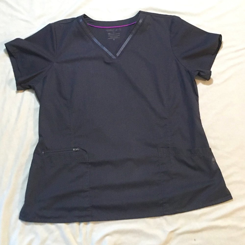 Healing Hands Purple Label Scrub Top Pewter - XL